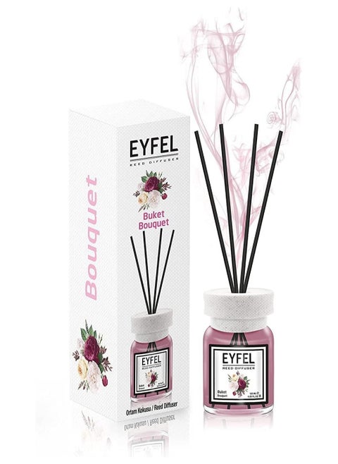 Bouquet Reed Diffuser Set – 120ML Fresh Floral Fragrance with Elegant Design and Long-Lasting Diffuser Sticks for Homes, Offices, Shops, and Medium to Large Spaces