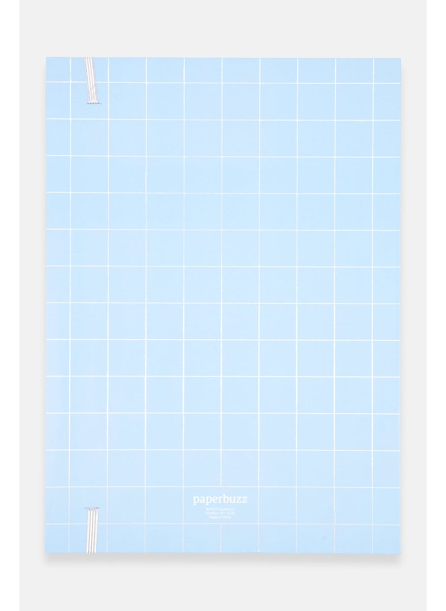 Paperbuzz Allover Print Pad Folio Clipboard With Ruled Notepad, Light Blue  - Image 3