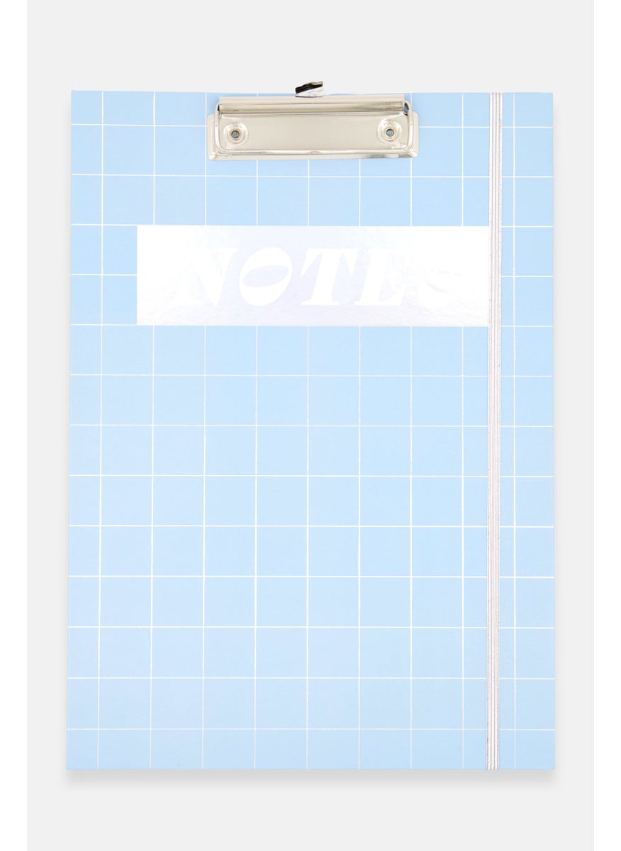 Paperbuzz Allover Print Pad Folio Clipboard With Ruled Notepad, Light Blue  - Image 1