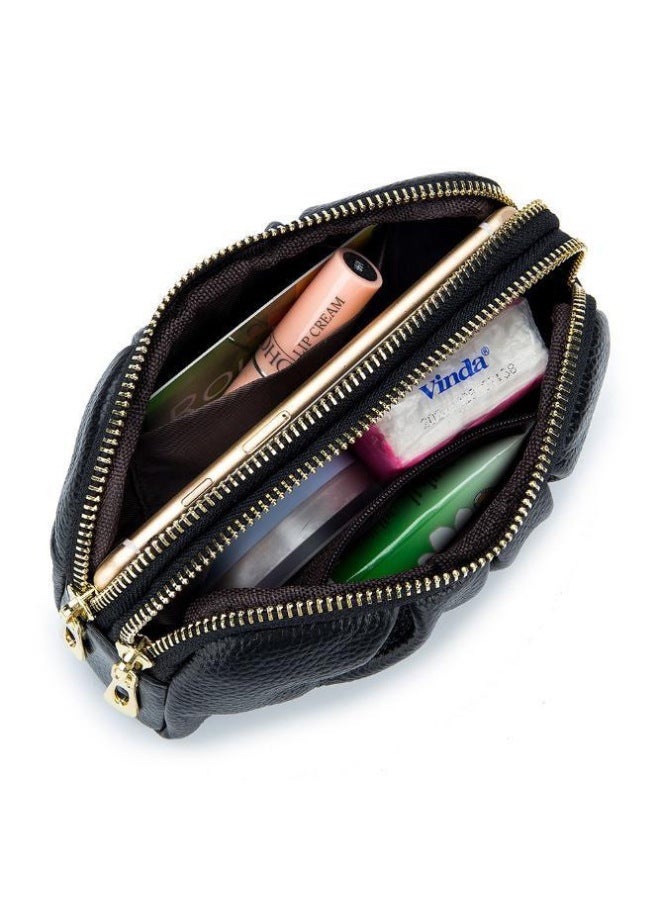 Genuine Leather Clutch Women's Elegant Large Capacity Handbag Double-layer Zipper Top Layer Cowhide All-match Women's Wallet-Color:Sapphire Blue  - Image 3