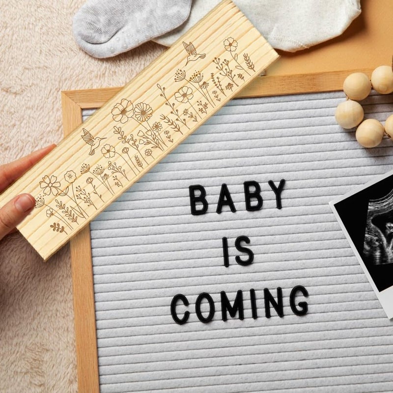 CHGCRAFT Pregnancy Test Keepsake Box Hummingbirds Wooden Pregnancy Announcement Gifts Box with Raffia Ribbon and Lock Announcement Gifts for Dad Husband 8x2x12inch - Image 2