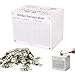 Figfey Piggy Bank for Kids and Adults Wooden Money Saving Box for Cash Unbreakable Piggy Bank for 10000 5000 3000 1000 800 500 Target Money Saving ChallengeWhite - Image 3