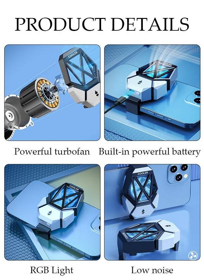 DUNISO Phone Cooler for Live Streaming and Gaming Fast Phone Cooling Fan, Semi-Conductor Cooling Chip Mobile Phone Radiator, Fit All Types of iPhone Android Smartphones  - Image 4