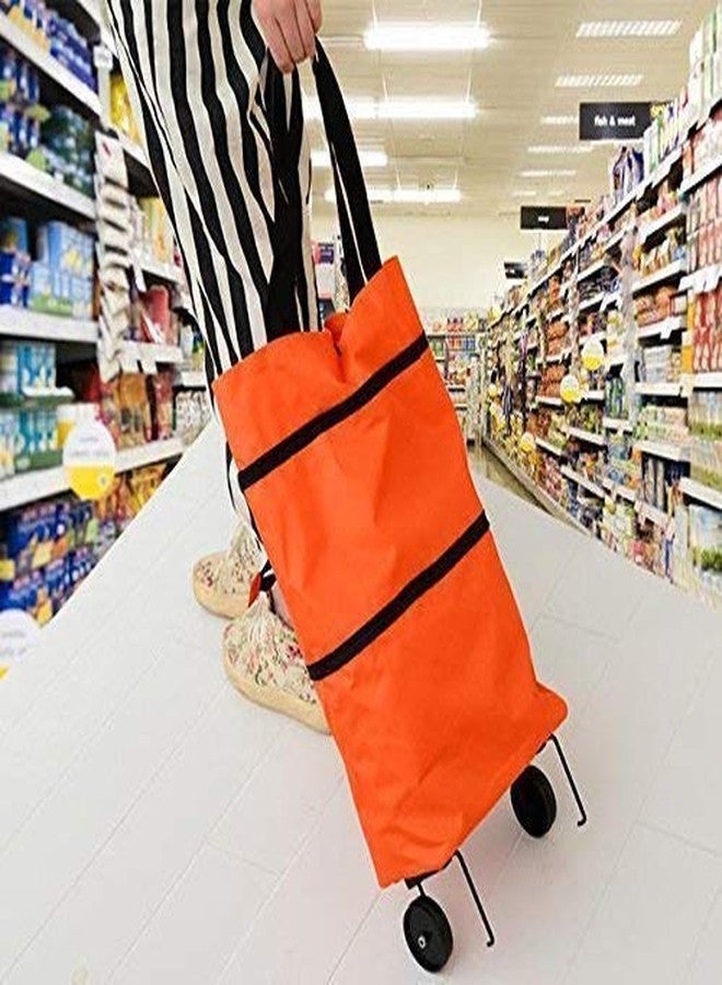 SNEHERI Polyester Trolley Luggage Bags Traveling Vegetable Grocery Clothing Bag with Light Weight and Medium Size with Wheels for Girls Boys Women Ladies Men Multi Color - Image 2