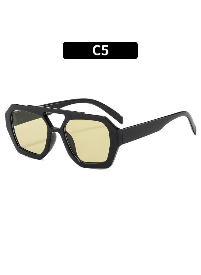 Generic - New Punk Vintage Sunglasses Women Party Oversized Sun Glasses Women Personality Simple Eyewear Retro Female Gafas De Sol-Lenses Color:C5-Frame Color:1PC - Image 1