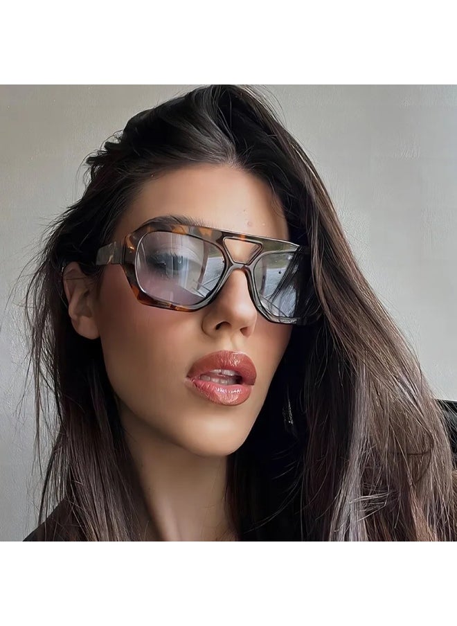 Generic - New Punk Vintage Sunglasses Women Party Oversized Sun Glasses Women Personality Simple Eyewear Retro Female Gafas De Sol-Lenses Color:C5-Frame Color:1PC - Image 1