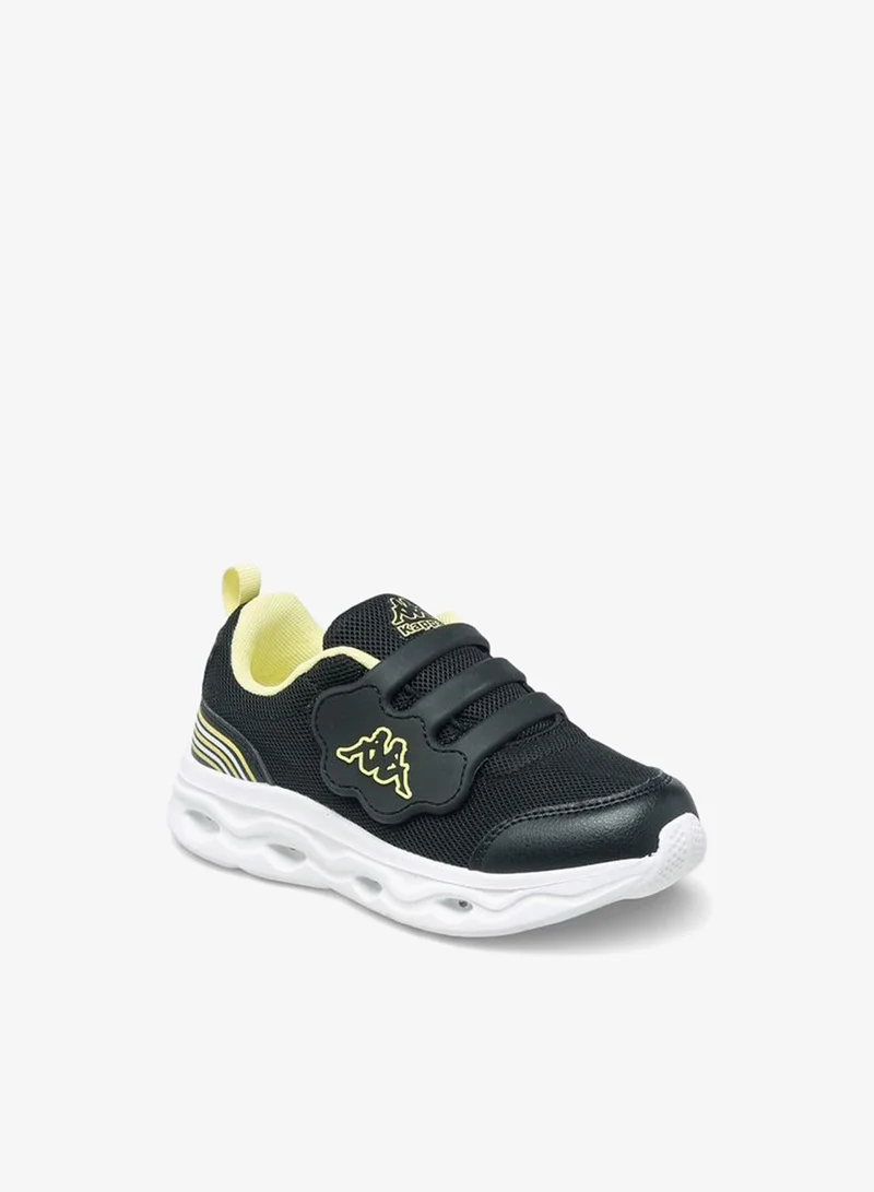 Kappa Low Top Sneakers With Hook & Loop Closure, Light-Up