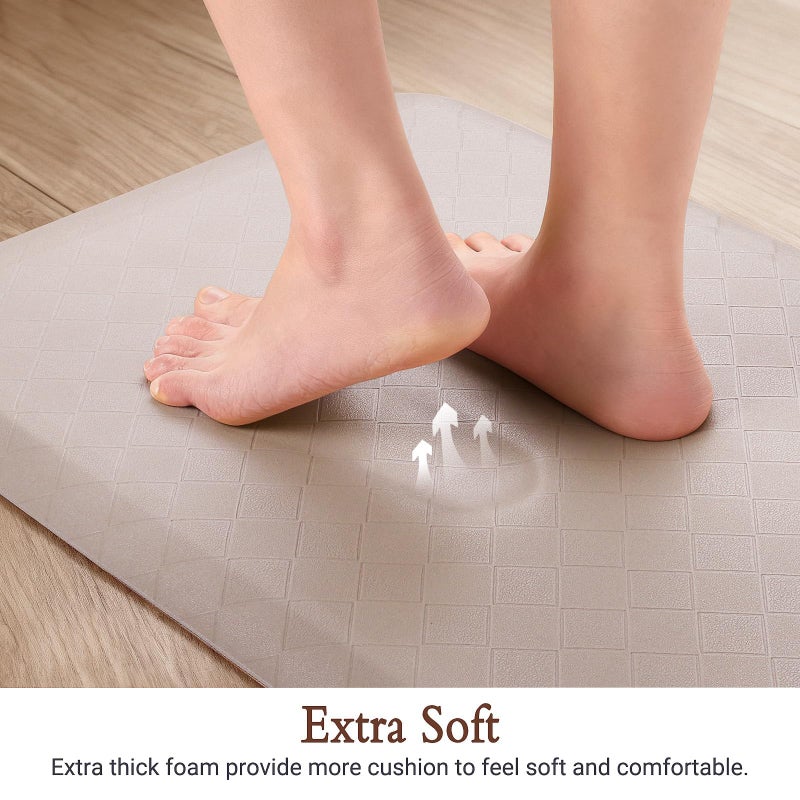 HappyTrends Kitchen Runner Rugs Anti-Fatigue mats,17.3"x 60",Non Slip Waterproof Ergonomic Comfort Mat for Kitchen, Floor Home, Office, Sink, Laundry,Khaki - Image 3