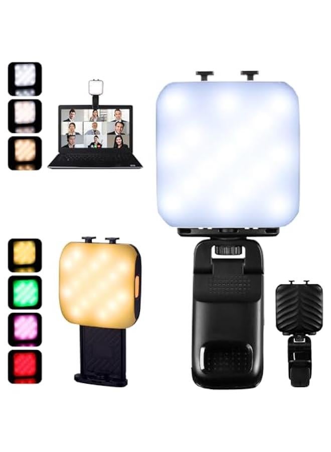 Selfie Light, 3 Light Modes, 13 RGB Portable Selfie Light，Rechargeable Selfie Light for iPhone, iPads, Laptops for Selfies, TiKTok, Video Conferencing - Image 1
