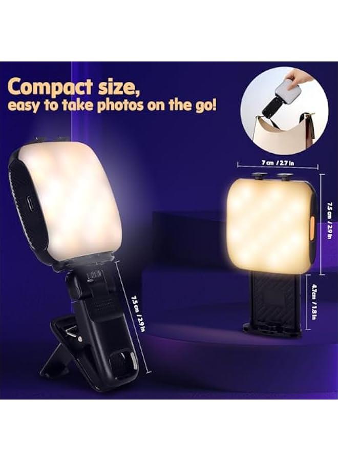 Selfie Light, 3 Light Modes, 13 RGB Portable Selfie Light，Rechargeable Selfie Light for iPhone, iPads, Laptops for Selfies, TiKTok, Video Conferencing - Image 4