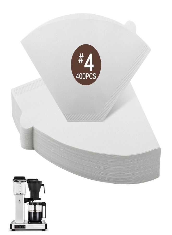 Piszvbej 400 PCS No.4 Coffee Filters Compatible with Moccamaster, #4 Cone Paper Filters, Disposable Bleached White Coffee Filters, Strong Paper with No Grounds Passing Through, Ideal for Drip Coffeemakers - Image 1