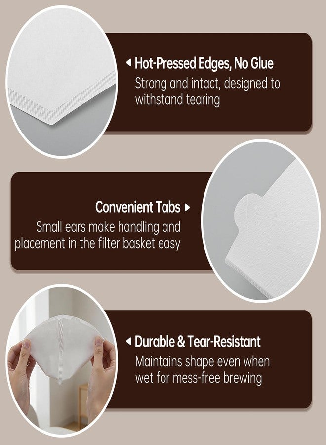 Piszvbej 400 PCS No.4 Coffee Filters Compatible with Moccamaster, #4 Cone Paper Filters, Disposable Bleached White Coffee Filters, Strong Paper with No Grounds Passing Through, Ideal for Drip Coffeemakers - Image 3