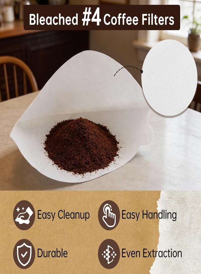 Piszvbej 400 PCS No.4 Coffee Filters Compatible with Moccamaster, #4 Cone Paper Filters, Disposable Bleached White Coffee Filters, Strong Paper with No Grounds Passing Through, Ideal for Drip Coffeemakers - Image 2