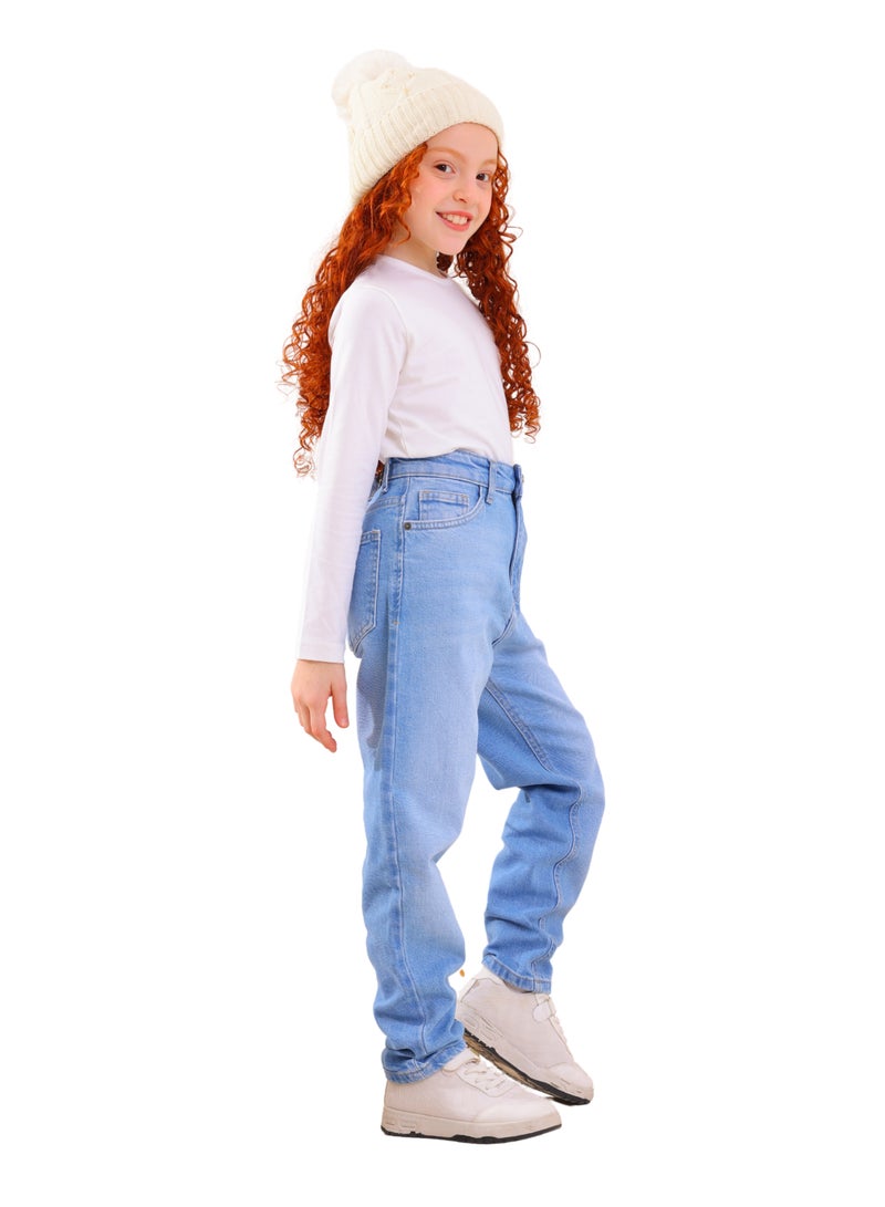 JBS DENIM Girls' light blue boyfriend jeans - Image 1