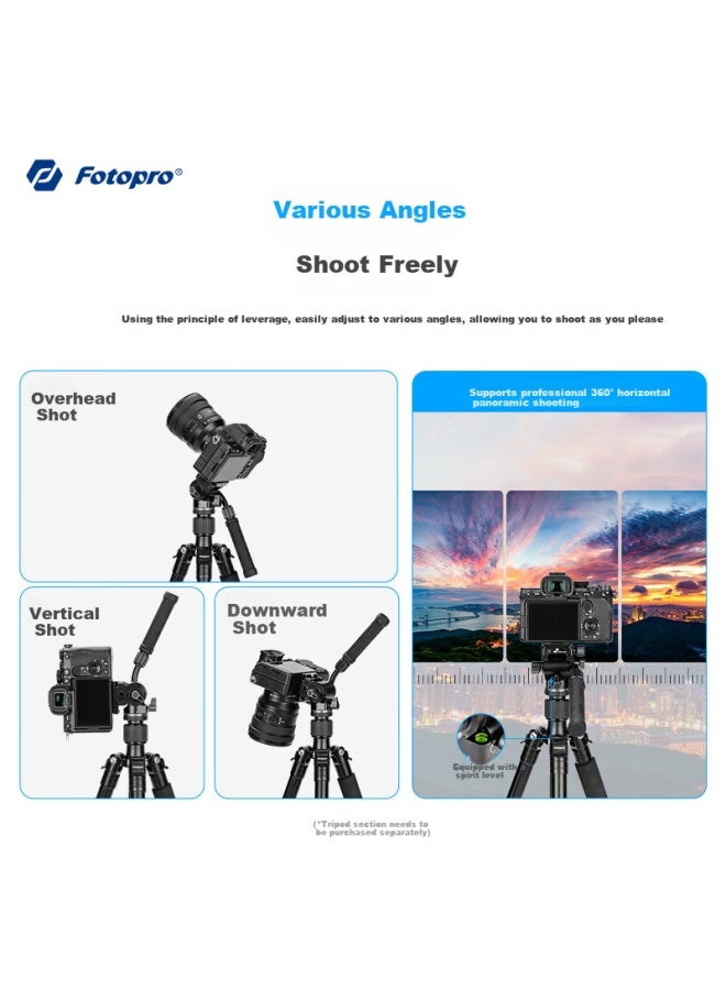 Fotopro Mh-2d Cnc Craft High Elasticity Retractable Handle Aluminum Alloy Video Shooting Camera Tripod With Hydraulic Pan Tilt - Image 5