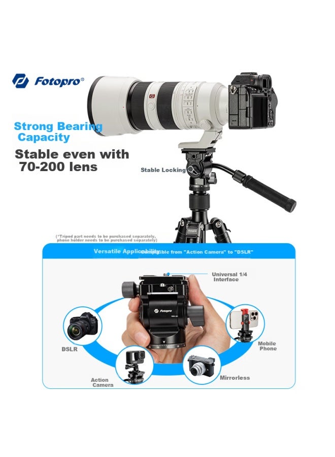 Fotopro Mh-2d Cnc Craft High Elasticity Retractable Handle Aluminum Alloy Video Shooting Camera Tripod With Hydraulic Pan Tilt - Image 4