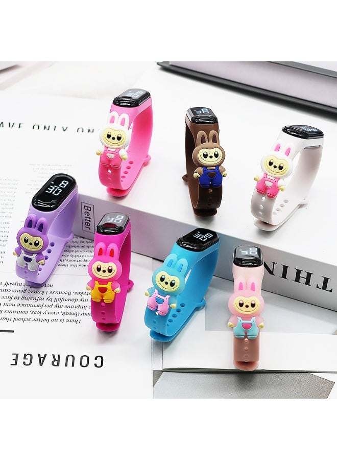 Merrystick 7 Pcs Kids' Water Resistant Silicone Digital Watch  Children's Cute Cartoon Touch Watch Party Favors for Kids Watch, Return Gifts for Birthday Party Kids, Party Favours Bulk Gifts for Kids, Mini Toys Birthday Giveaways, Small Gifts Party Favors, Goodie Bags Pinata - Image 2