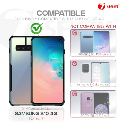 7-Seven 7SEVEN® Ipacky Back Cover for Samsung S10 4G Mobile Back Case Shock Proof Design Camera Edges Protection Crystal Clear Phone Case Precise Cutouts Matte Black Soft Bumper Phone Cover - Image 2