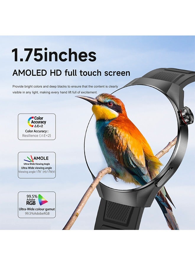 RollsTimi  Men's Bluetooth Smartwatch, 1.75-Inch Full-Screen Touch, Bluetooth To Answer/Make Calls, Exercise And Sleep Monitoring, Message Notification Display, Universal Smart Bracelet For Android And IOS Systems, G5 Plus - Image 2