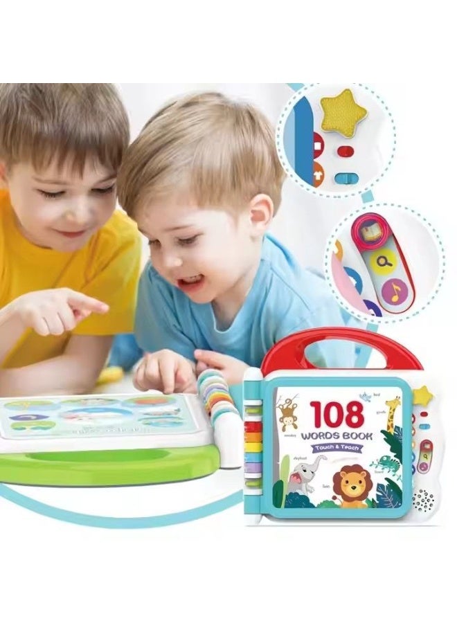 Home Smart Digital Book for toddlers Touch and teach words book 3 learning moods 12 subjects and 108 words with bluetooth function, Ideal for learning and gifting. - Image 3