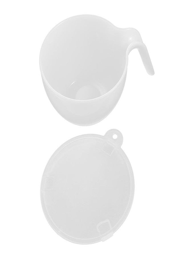 Pokinge Classic Plastic Mixing Bowls with Handle And Lid, Cream Coloring Mixing Bowl Icing Mixing Circular Distribution Bowl Baking Tool - Image 1