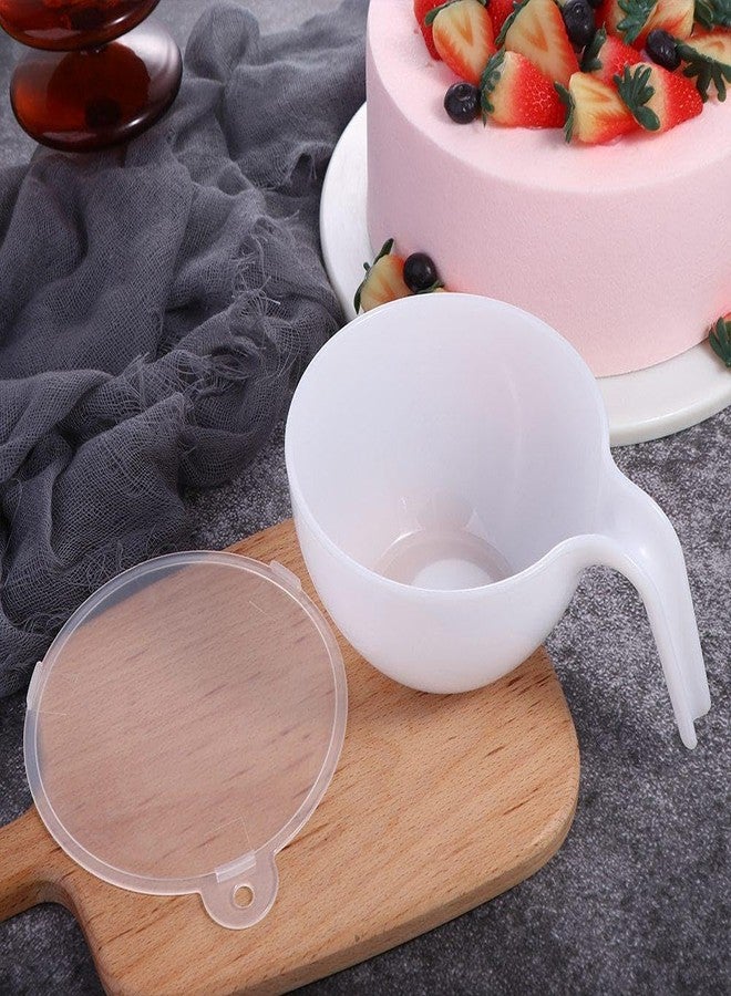 Pokinge Classic Plastic Mixing Bowls with Handle And Lid, Cream Coloring Mixing Bowl Icing Mixing Circular Distribution Bowl Baking Tool - Image 2