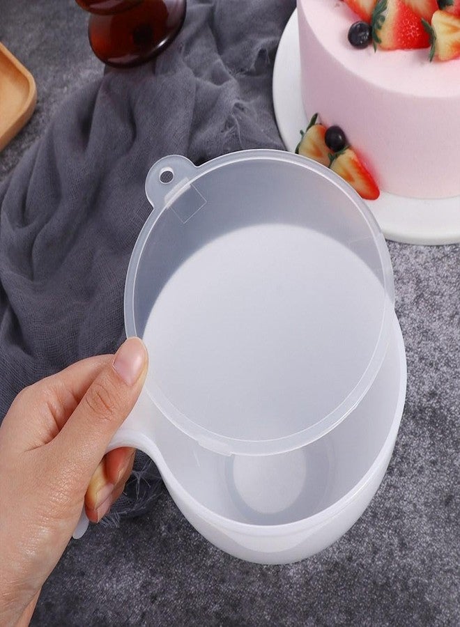Pokinge Classic Plastic Mixing Bowls with Handle And Lid, Cream Coloring Mixing Bowl Icing Mixing Circular Distribution Bowl Baking Tool - Image 3
