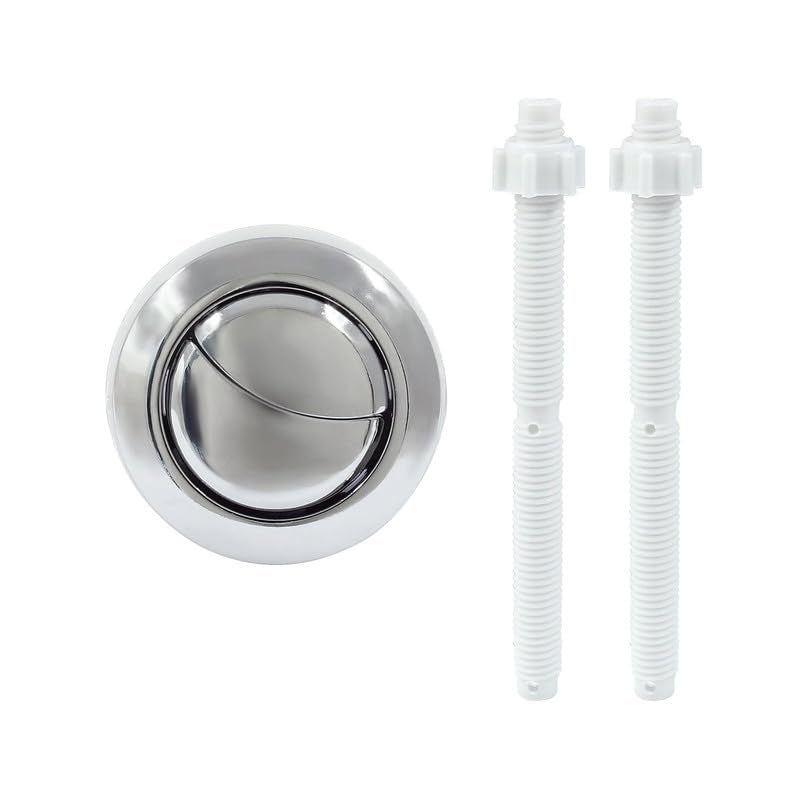 TAXAN POLYMERS Taxan Dual Flush Push Button for Toilet Water Tank (38 mm) – Chrome Finish Anti-Bacterial Surface, Round Design for Lid Holes (Inner 38 mm to 48 mm Size), Durable ABS Material - Image 1