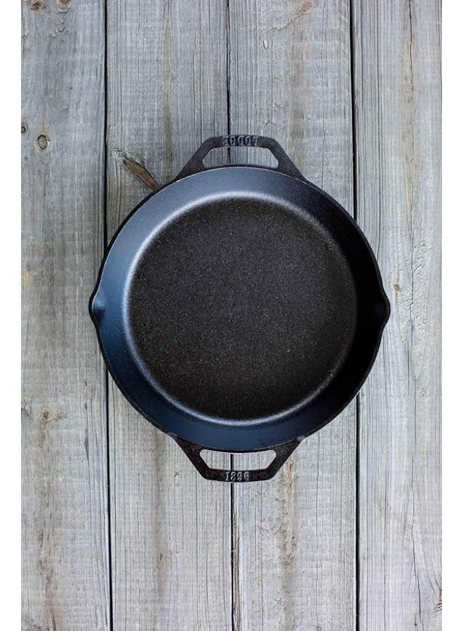 Lodge Induction Base Cast Iron Pan, Black, 1 Piece, 12 Inches - Image 3