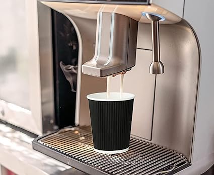 Spylark Paper Cups with Handle Black Ripple Cup Suitable for Coffee Tea Cold Drinks Disposable and MultiColoured 200 ml Pack of 50 25each 100 Biodegradable and Eco Friendly - Image 5