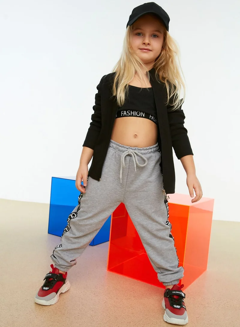 trendyol Kids Slogan Side Stripe Sweatpants