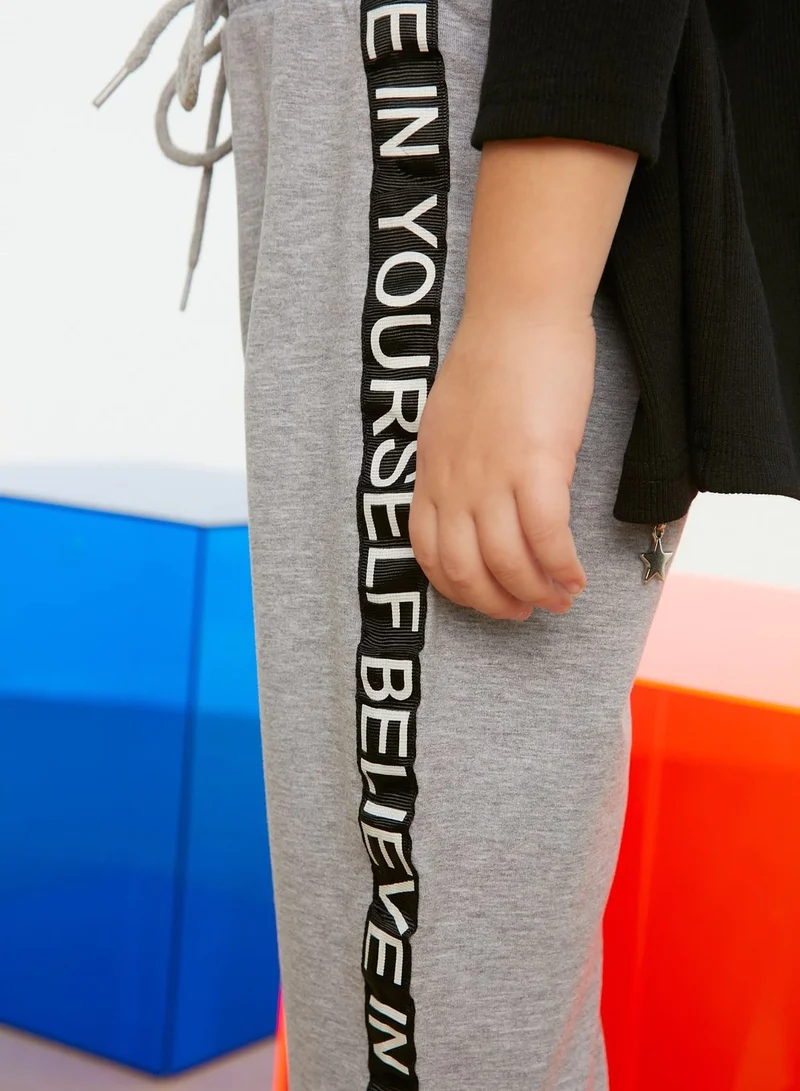 trendyol Kids Slogan Side Stripe Sweatpants
