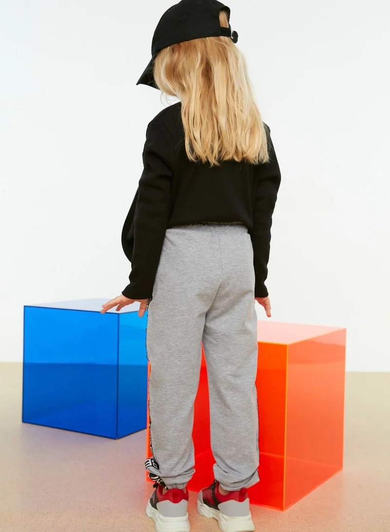 trendyol Kids Slogan Side Stripe Sweatpants