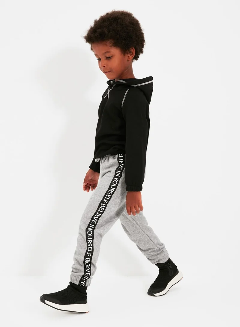 trendyol Kids Slogan Side Stripe Sweatpants