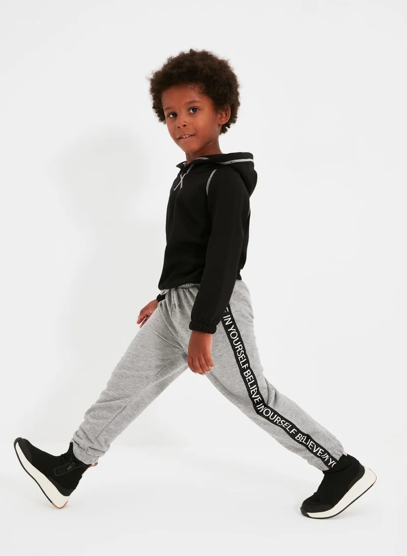 trendyol Kids Slogan Side Stripe Sweatpants