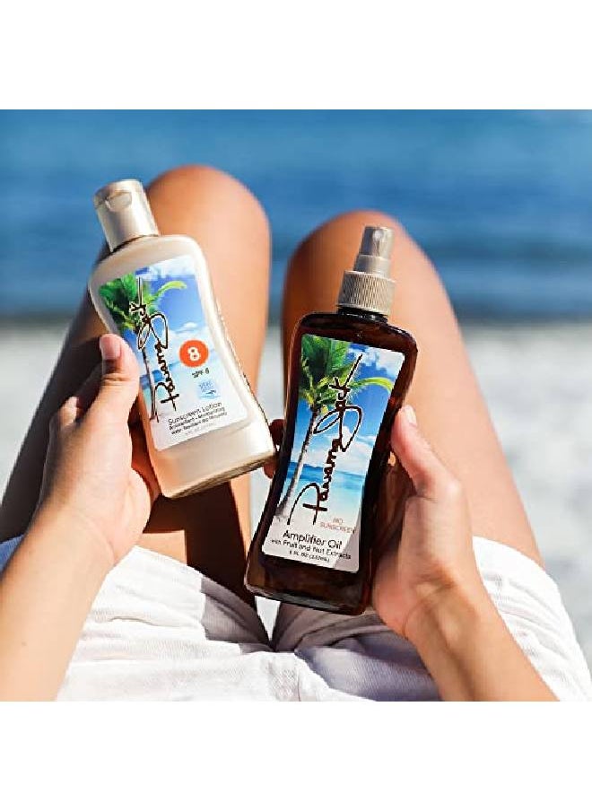 panama jack - Sunscreen Tanning Lotion Spf 8 Reeffriendly Paba Paraben Gluten & Cruelty Free Antioxidant Moisturizing Formula Water Resistant (80 Minutes) 6 Fl Oz (Pack Of 1) - Image 1