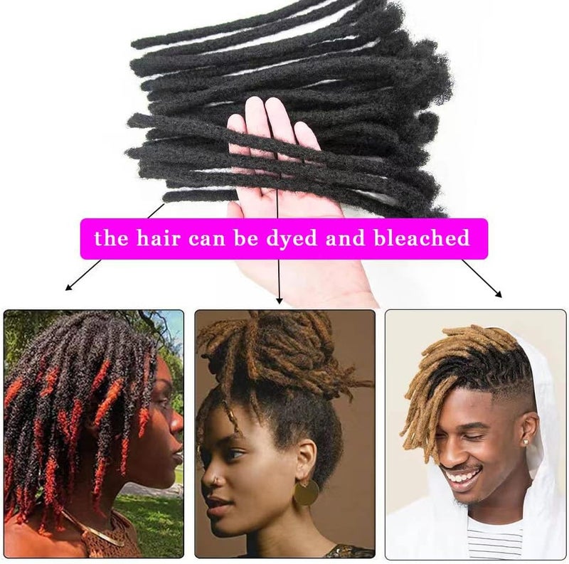 MIUULAAR 6 Inch Dreadlock Extensions - Natural Black - Image 3