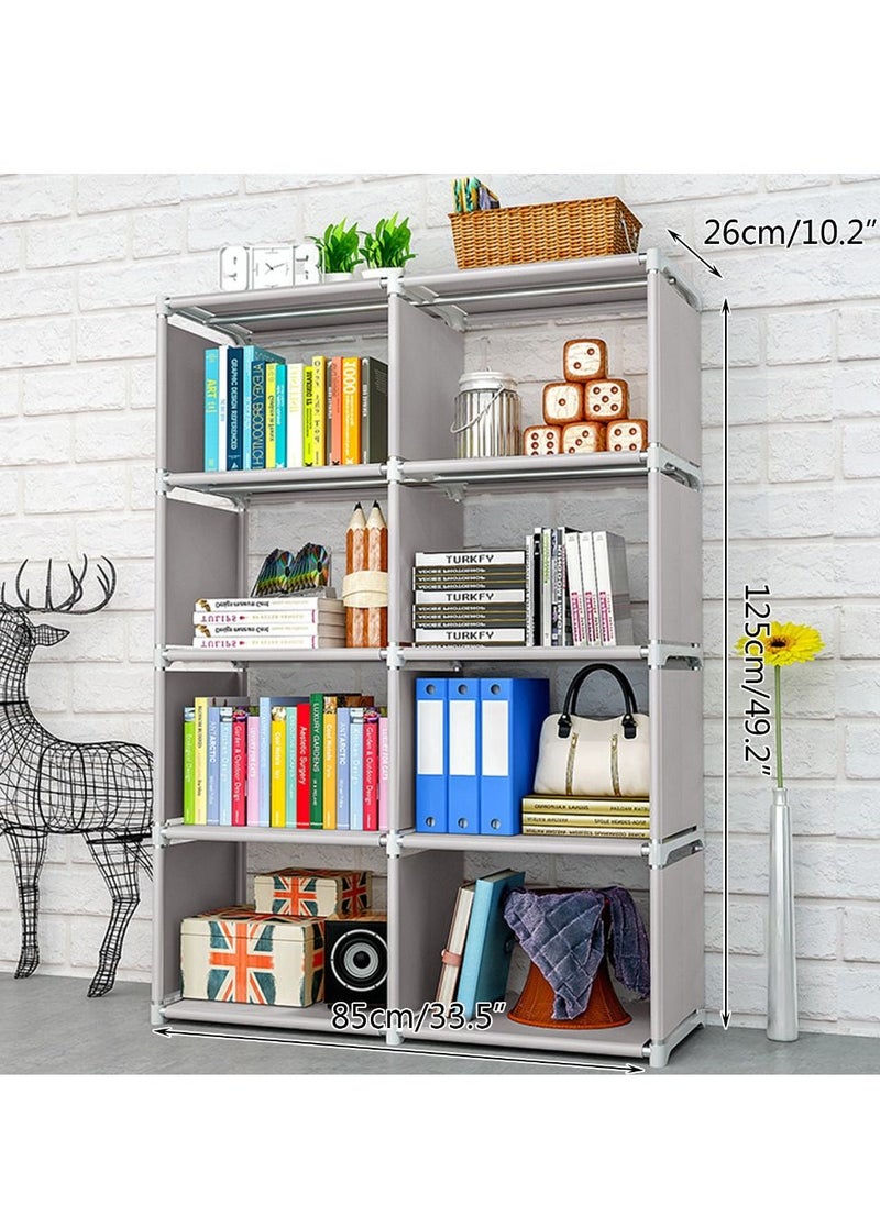 XiuWoo - 8 Cube Decorative Display Stand Toys Storage Shelf Rack Bookcase Cabinet Organizer for Home Office - Image 1