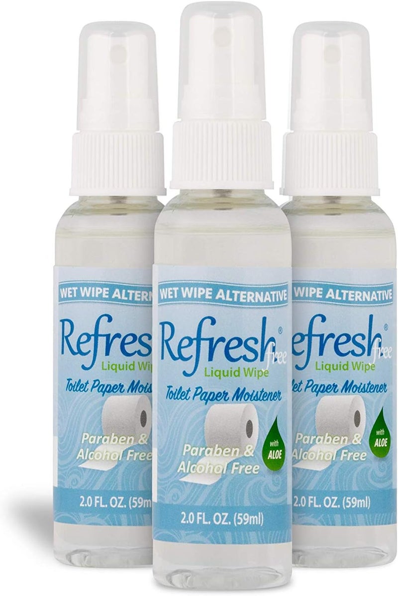 Refresh Liquid Wipe Toilet Paper Spray 3-Pack | Alcohol-Free Wet Wipe Alternative for Sensitive Skin | Eco-Friendly | Septic Safe – 2 fl oz Each - Image 1