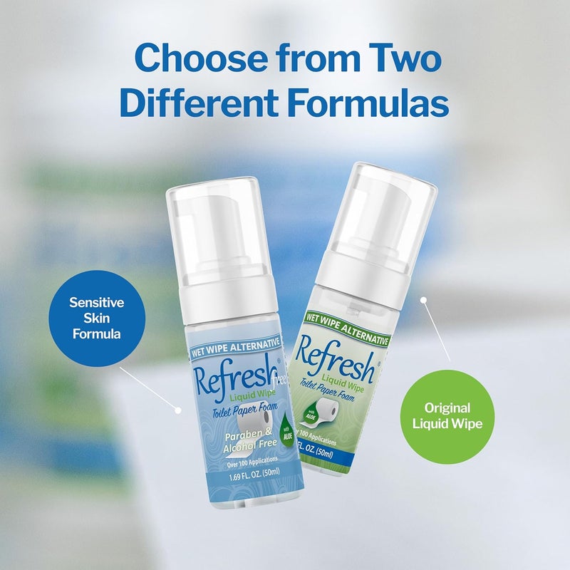 Refresh Liquid Wipe Toilet Paper Spray 3-Pack | Alcohol-Free Wet Wipe Alternative for Sensitive Skin | Eco-Friendly | Septic Safe – 2 fl oz Each - Image 5
