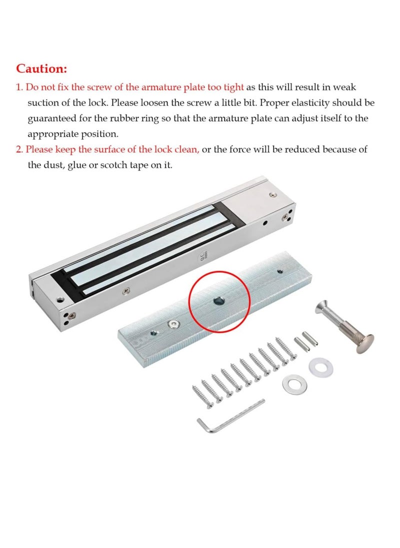 AGYMNX Electric Magnetic Lock 280KG 600LBS Holding Force Electromagnet Lock 12V Fail Safe NC Mode Single Door for Access Control System  - Image 4