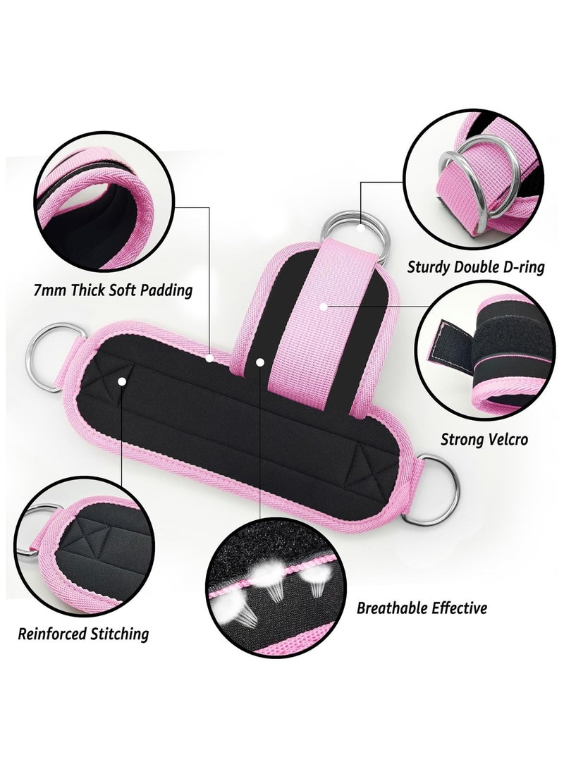 Vparty Ankle Strap for Cable Machine – Pack of 2 Premium Padded Ankle Cable Straps, Glute Kickback, Leg Extension, Adjustable Fitness Strap for Workout, Strength Training, Home Gym, Lower Body Exercise, and Fitness Equipment  - Image 2