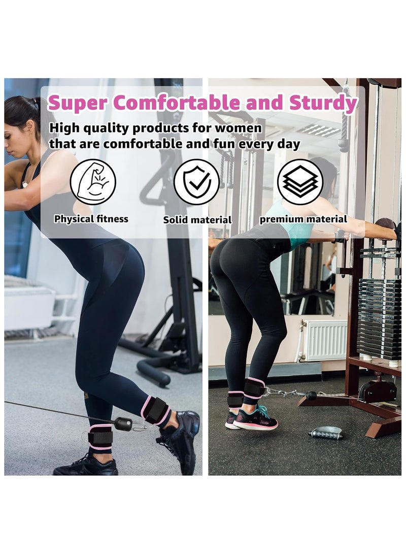 Vparty Ankle Strap for Cable Machine – Pack of 2 Premium Padded Ankle Cable Straps, Glute Kickback, Leg Extension, Adjustable Fitness Strap for Workout, Strength Training, Home Gym, Lower Body Exercise, and Fitness Equipment  - Image 3