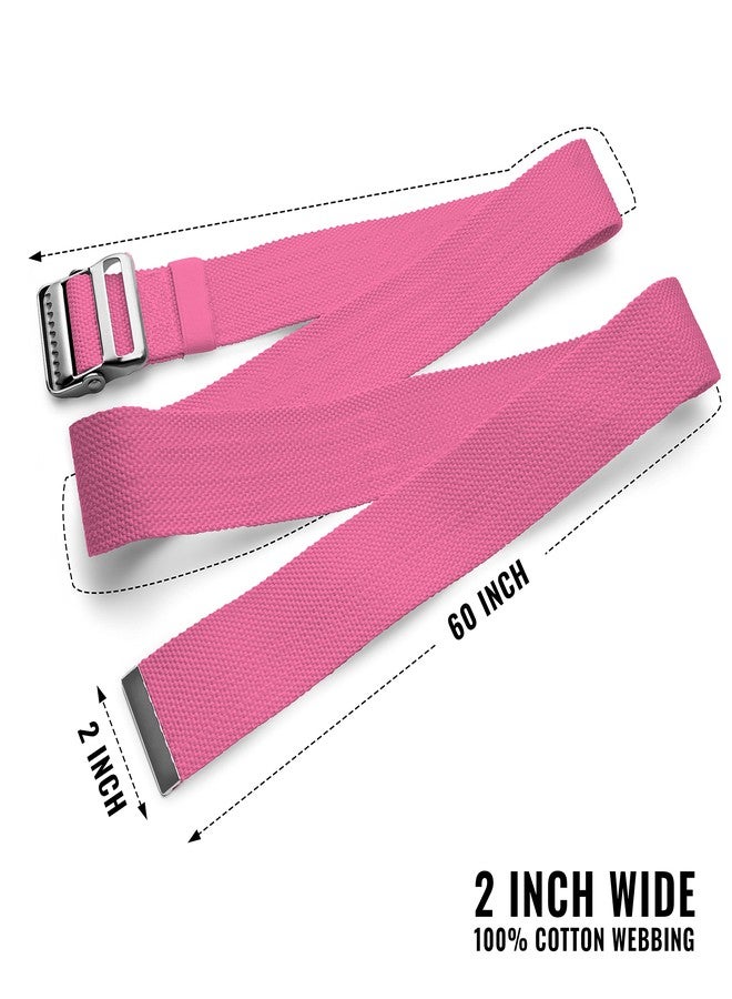 ASA TECHMED Gait Belts for Seniors, Belt to Lift Elderly Standing Assist Aid Quick Release Buckle for Caregivers, Nurses, Home Health Aides, Physical Therapists - 60" Pink - Image 2