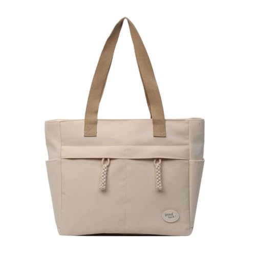Tressential Canvas Tote Bag, HandBag for Women, Multi-Pocket Design, Casual Style for Office & College (Ivory) - Image 1