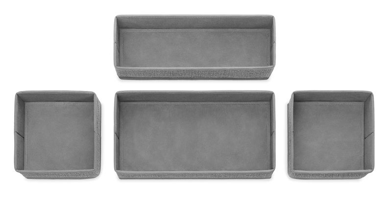 Whitmor 6283-9871 Set of 4-Crosshatch Gray Drawer Organizer - Image 4