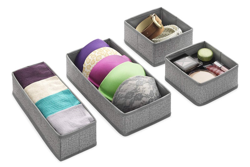 Whitmor 6283-9871 Set of 4-Crosshatch Gray Drawer Organizer - Image 3