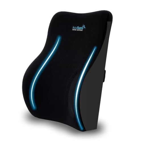 AccuSure Orthopedic Back Rest Cushion – Memory Foam Lumbar Support Pillow for Office Chair, Car & Home | Ergonomic Back Support for Pain Relief, Posture Correction & Spine Alignment - Image 1