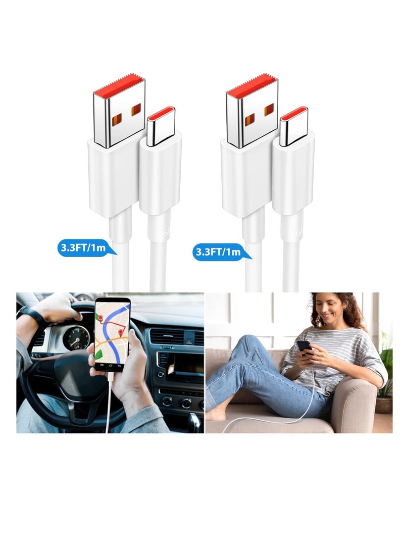 2Packs USB C Cable Fast Charging 120W 3A Compatible with Xiaomi, Redmi and Poco Phones (1M) - Image 4