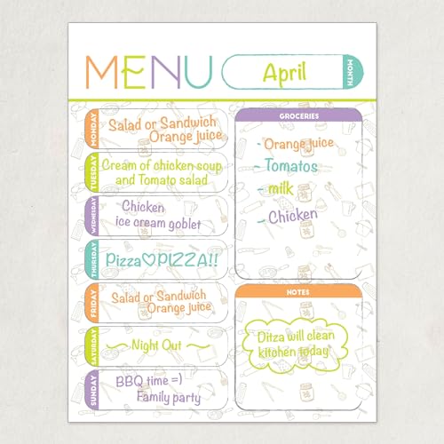 oddpod™ A4 Magnetic Weekly Meal Planner/Rewritable Menu or Grocery Planner for Home or Office - with Dry Erase Marker - Image 5